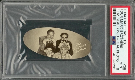 1934 Carreras Ltd. "Film Stars (Oval) - Real Photos" Complete Set (72) – Featuring Four Marx Brothers